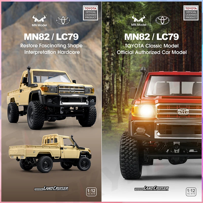 Brinquedo Pickup com Controle Remoto, Carro RC, Escala, 1:12, Lc79, RTR, 2.4g, 4WD, Motor 280, Retro, Mn82