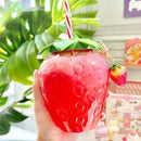 Garrafa de água de morango, abacaxi, melancia, fofo, leite, café, copos, verão, 500ml