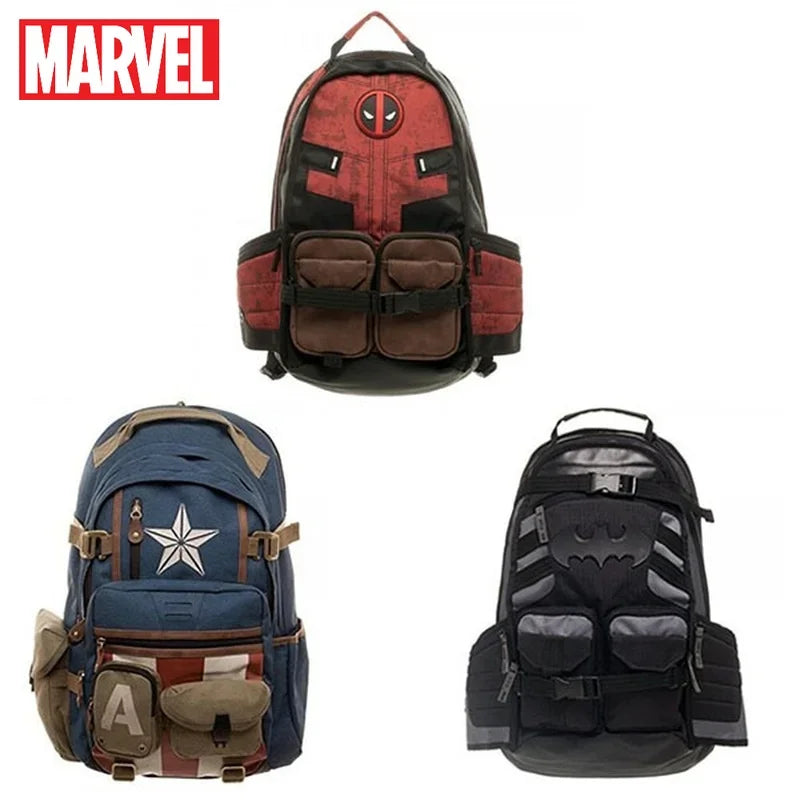 Mochila dos Vingadores da Marvel, Deadpool, Capitão América, Para Viagem ou Escola, Alta Capacidade