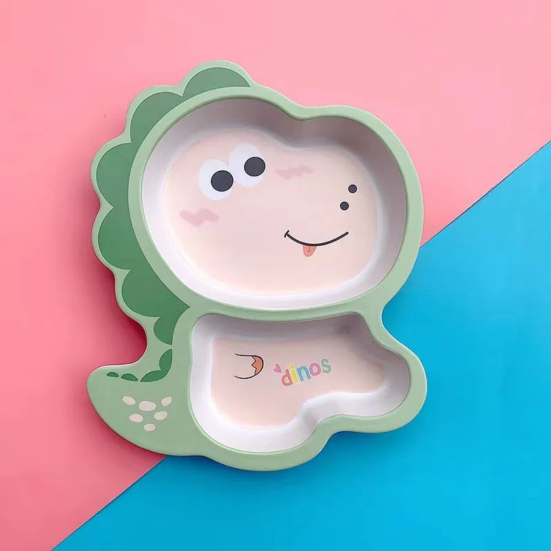 Conjunto Divertido de Alimentação Dinossauro: 3 Peças em Fibra de Bambu para Pequenos Exploradores!