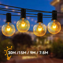 Cordão de Luzes G40 para Exterior - 10m de Luzes de Festão para Decoração de Natal, Casamentos e Jardins