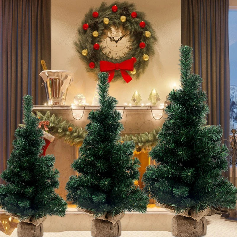 Árvore de Natal Artificial em PVC 40CM/50CM - Decoração Festiva Durável e Elegante para Casa e Mesa