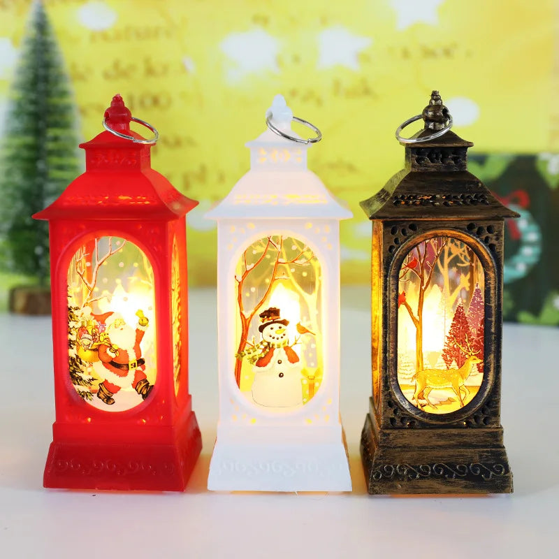 Nova Lâmpada de Vento Natalina: Vela e Abajur com Boneco de Neve – Decoração de Mesa e Luminária Noturna