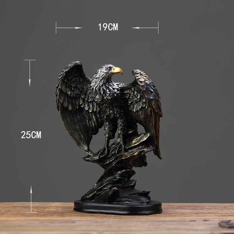 Águia de resina, decoração de casa, estátua de decoração de escritório, símbolo de riqueza, poder de liberdade, presente de aniversário e feriado