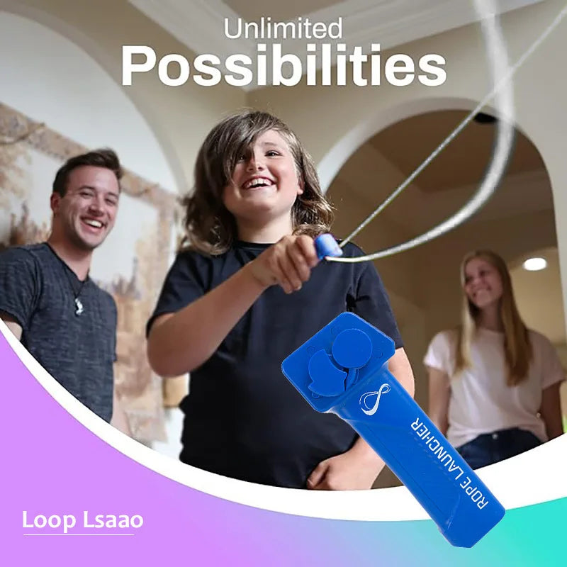 Lançador Loop Fidget Toy – Brinquedo Divertido com Cordão Luminosa, Velocidade Ajustável e Design Compacto para Crianças e Adultos