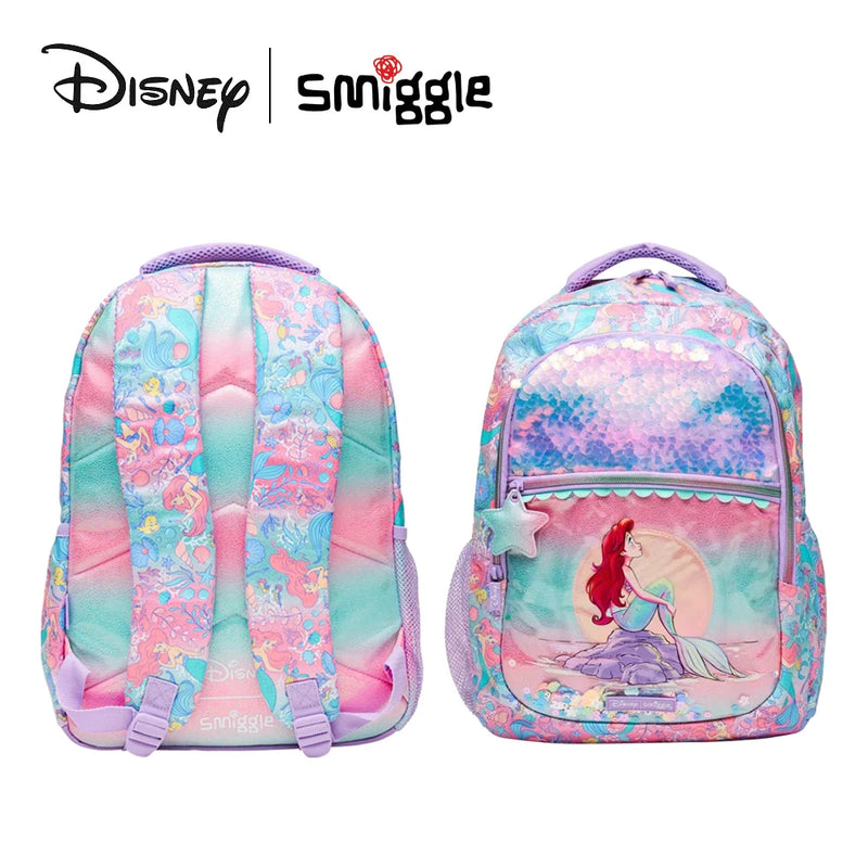 Mochila Escolar Infantil Disney A Pequena Sereia com Rodinhas