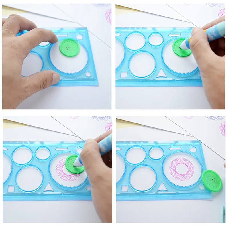 Conjunto de Estênceis de Desenho Geométrico Spirograph – Criatividade e Educação para Crianças