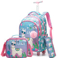 Conjunto de Mochila Escolar com Rodinhas para Meninas
