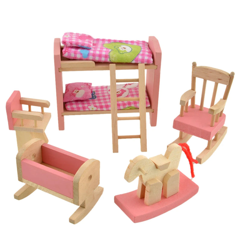 Brinquedos de móveis de casa, banho, para bonecas,  madeira, presentes de aniversário / Natal
