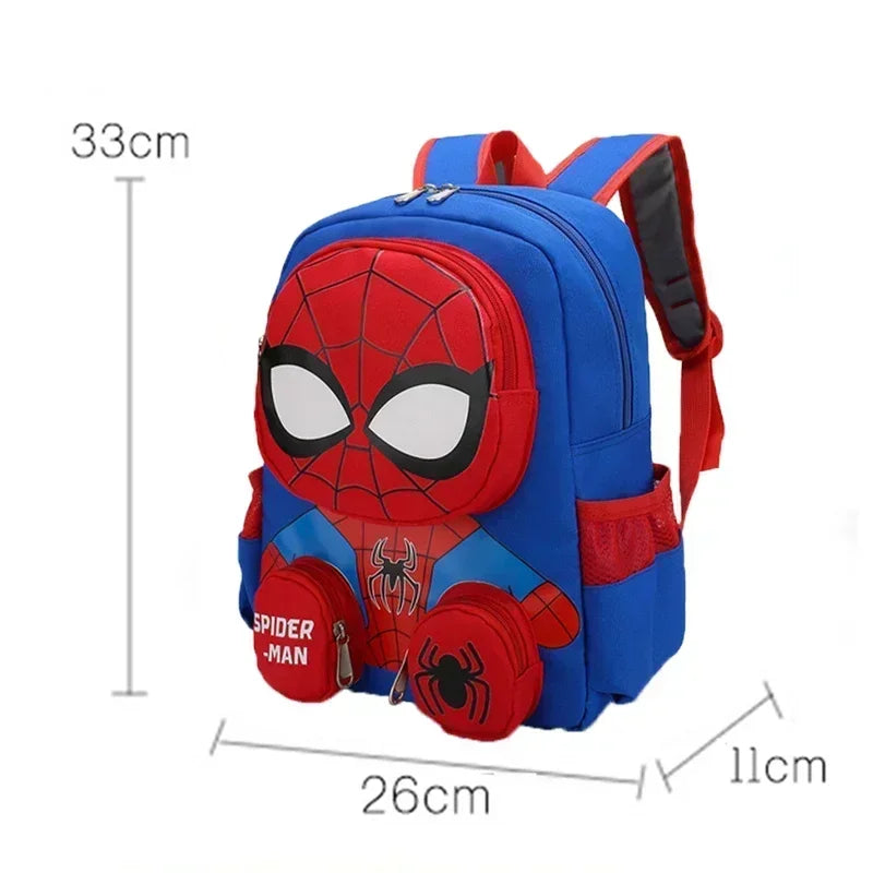 Mochila escolar 3D do Homem-Aranha, tridimensional, bolsa de ombro, fofo, meninos, crianças