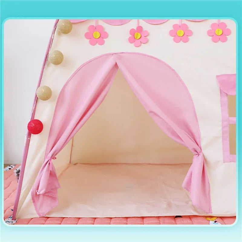 barraca do bebê portátil, brinquedos para crianças, tendas dobráveis, para meninas, rosa, princesa, castelo, decoração do quarto, 1.35m