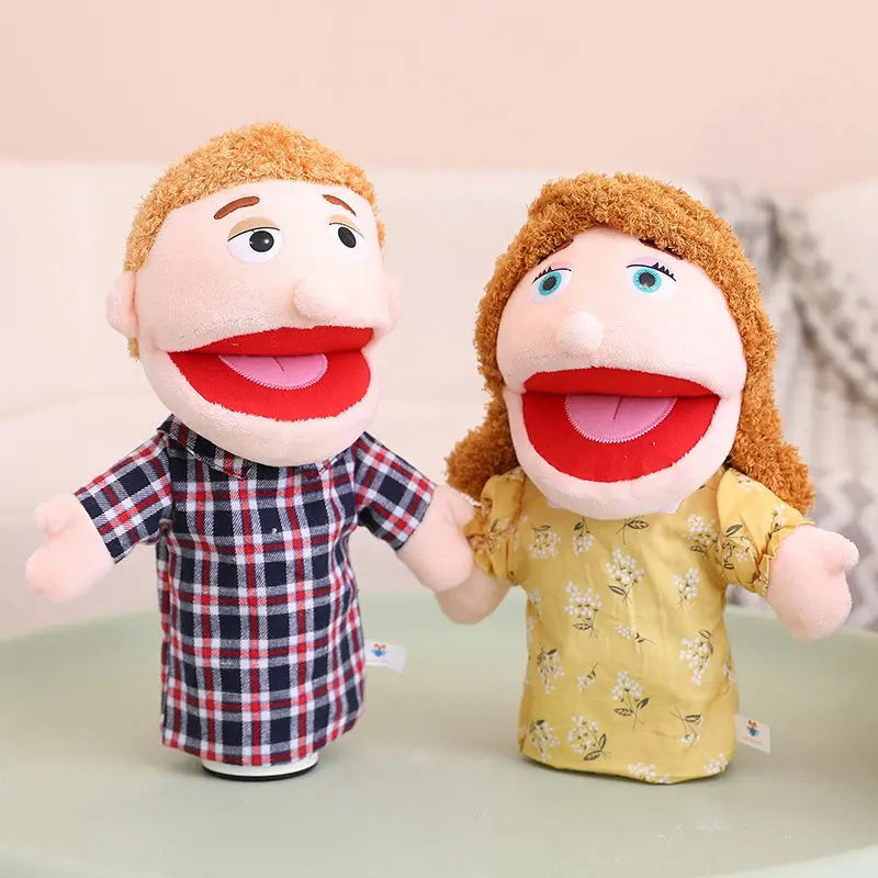 Kawaii mão dedo fantoche, brinquedo de pelúcia macio, boneca de pelúcia, brinquedos educativos, kawaii, pai mãe, irmão, irmã Cosplay