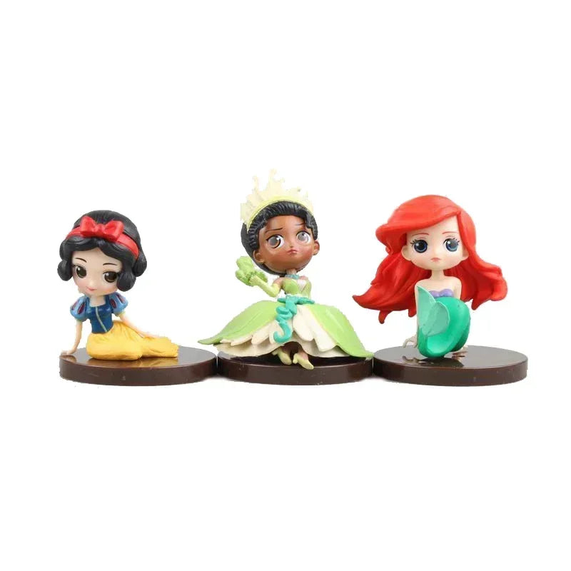 Figuras de Ação, Branca de Neve, Ariel Belle, Rapunzel, Sereia Brinquedos Modelos, Kawaii Presente para Meninas, Alta Qualidade, 8 peças por conjunto, Disney