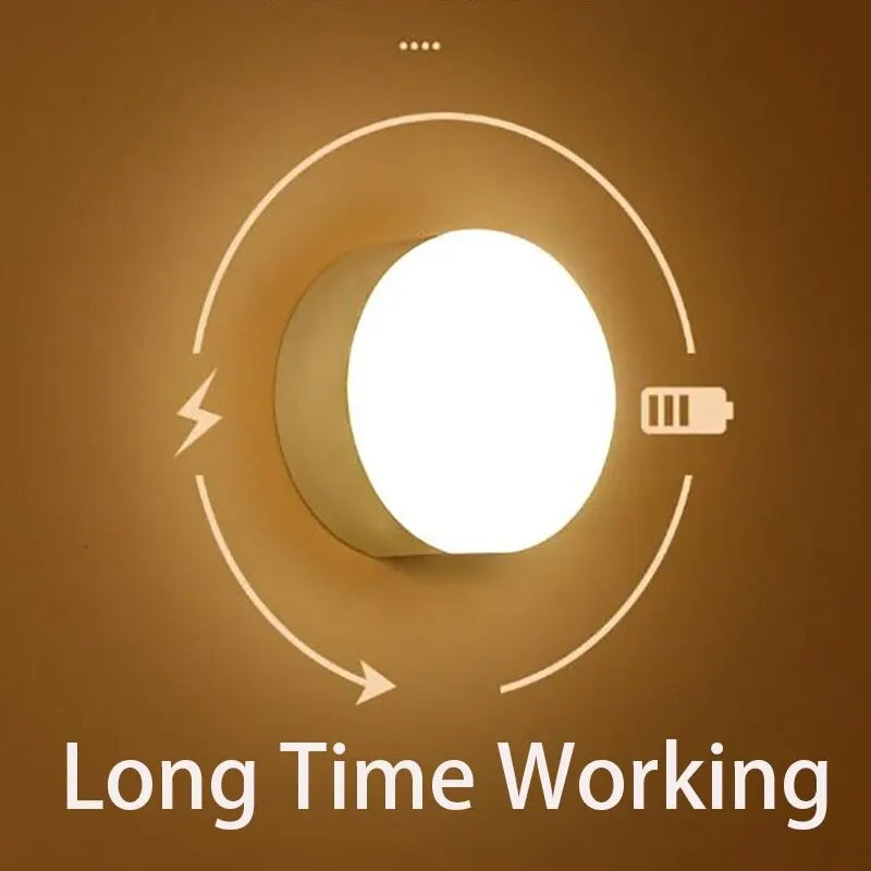Luz LED Inteligente com sensor, Iluminação Automática, Carregamento USB, fixado por sucção magnética, uso: luz noturna