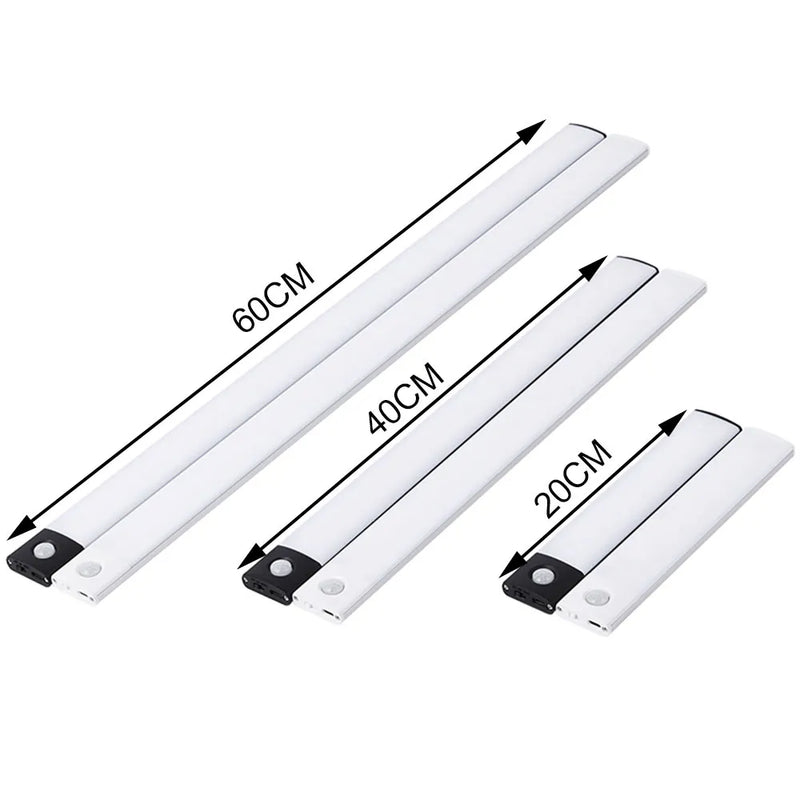 Sensor de movimento sem fio LED, USB recarregável, Lâmpada para guarda-roupa, Iluminação para a Casa