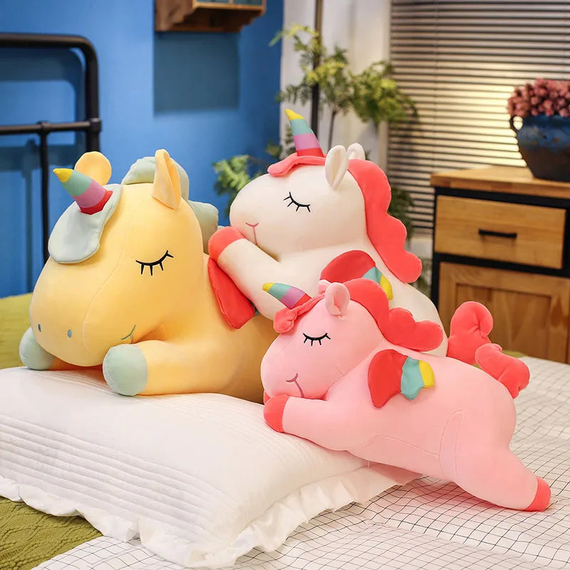 Brinquedo de pelúcia bonito pônei para namorada, arco-íris, anjo, unicórnio, coração, simulação de boneca, travesseiro recheado, presente de aniversário para namorada