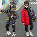 Capa infantil de algodão acolchoado do homem-aranha, casaco grosso, casacos longos, Casacos, Quente, Adolescente, Meninos, Crianças, Desenhos animados, Inverno