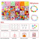 DIY Handmade frisado brinquedo para crianças, Criativo Loose Spacer Beads, Artesanato Making, Pulseira, Colar, Kit Jóias, Girl Gift, 500pcs