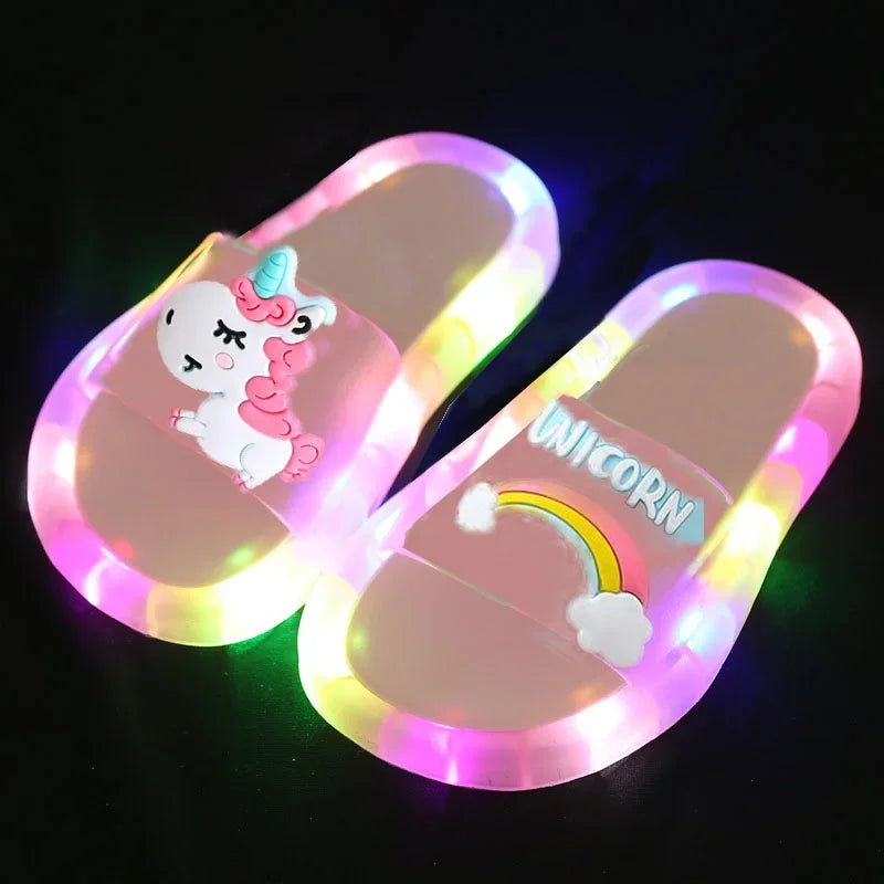 Chinelos de desenhos animados para meninos e meninas, sapatos com estampas de animais, moda