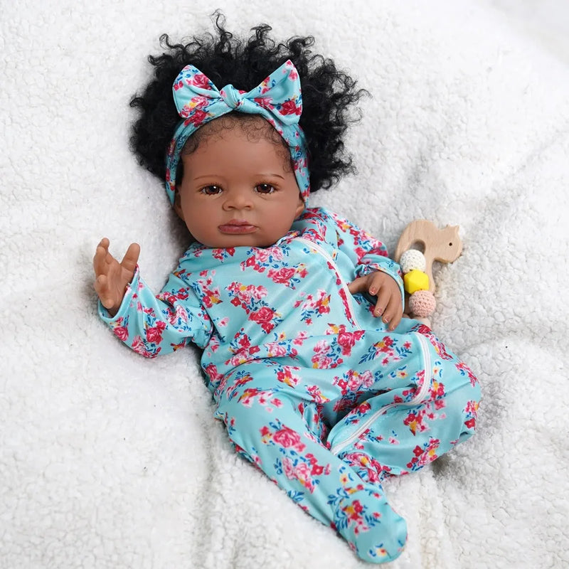 Boneca Reborn MRB Lanny – 50cm, Afro-americana