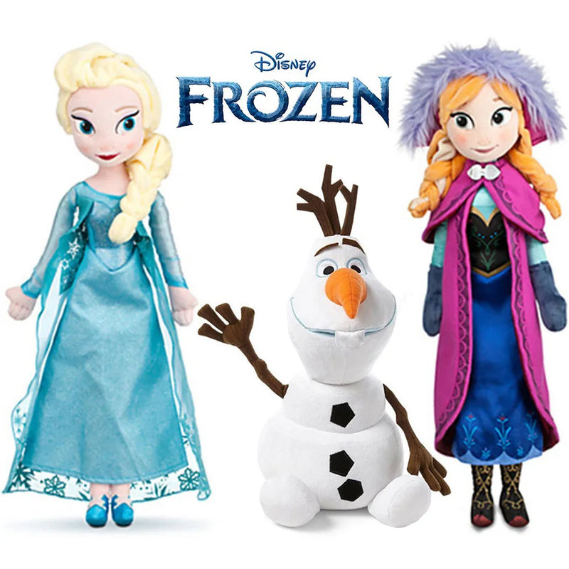 Bonecas Anna e Elsa congeladas infantis, brinquedos de pelúcia, rainha da neve, princesa, presente de Natal, 40 cm
