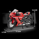 Yamaha R1 Modelo de motocicleta com luz e som, brinquedos de carros, metais, veículo para crianças, presentes, escala 1:12