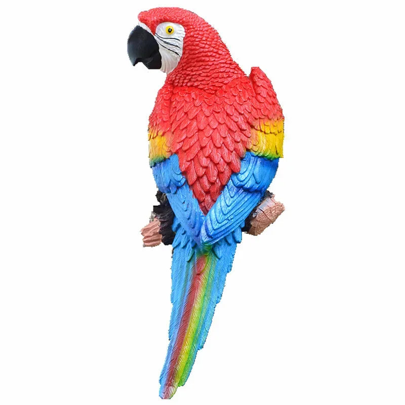 Estátua de Arara montada para jardim ao ar livre ou árvore, decoração, escultura de aves