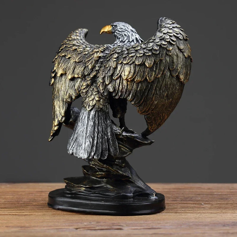 Águia de resina, decoração de casa, estátua de decoração de escritório, símbolo de riqueza, poder de liberdade, presente de aniversário e feriado
