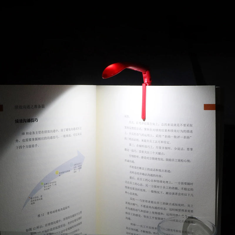 Lâmpada de leitura de clip flexível para kindle / livro, luz LED dobrável, com bateria