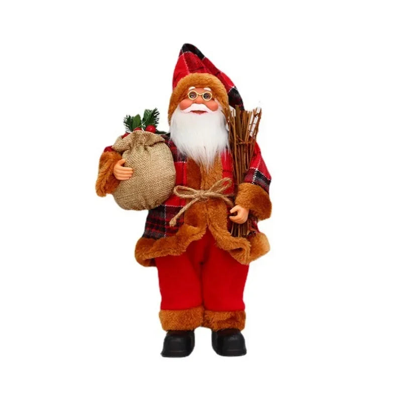 Decoração de Natal: Boneco de Papai Noel com Sacolas de Presentes – Enfeites Perfeitos para Sua Festa de Natal