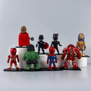 8 Pcs/Pack Super Hero Q Ver. Figure Iron Spider Man Thor Black Panther Hulk 10cm Character Model Dolls Car Ornaments
