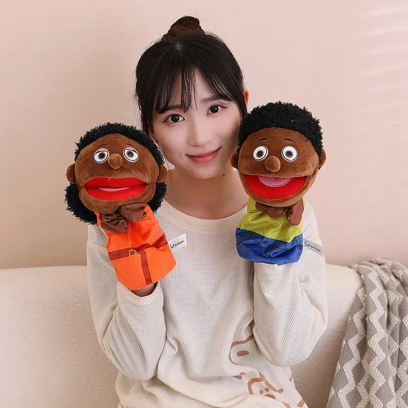 Kawaii mão dedo fantoche, brinquedo de pelúcia macio, boneca de pelúcia, brinquedos educativos, kawaii, pai mãe, irmão, irmã Cosplay