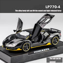 Modelo de Carro em Miniatura para crianças, metal, puxar para trás, carro esportivo, ornamento com para abrir a porta, presente criativo, brinquedos, escala 1:32