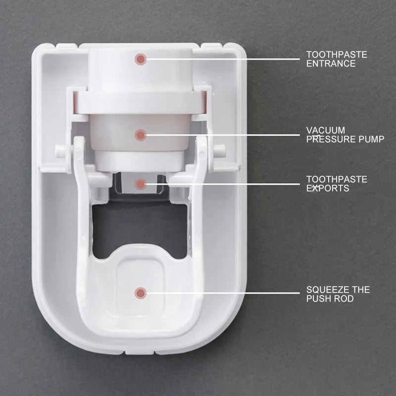 Dispensador Automático De Creme Dental, Fixado na Parede, Criativo, Impermeável, Suporte De Escova De Dentes, Acessórios Do Banheiro