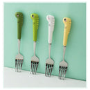 Conjunto de Talheres Dinossauro Divertido: Colher e Garfo de Cerâmica para Crianças!