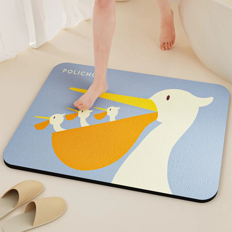 Tapete de Banheiro Super Absorvente - Antiderrapante, Secagem Rápida, Lavável, Ideal para Chuveiro, Banheira, Piso e Porta de Banheiro