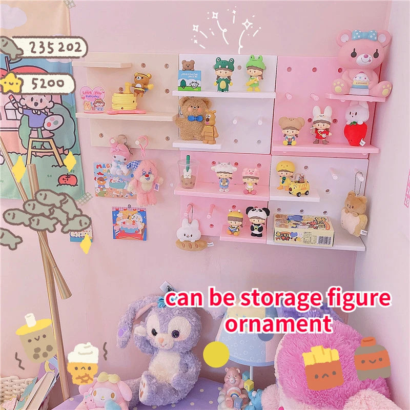 Placa de parede para quarto, decoração, rack de armazenamento, organizador, placa de armazenamento, bonito