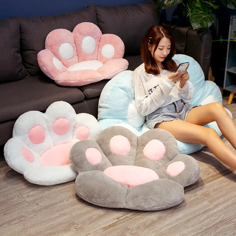 Almofada de pata de gato adorável, almofada em formato de pata de gato, assento aconchegante