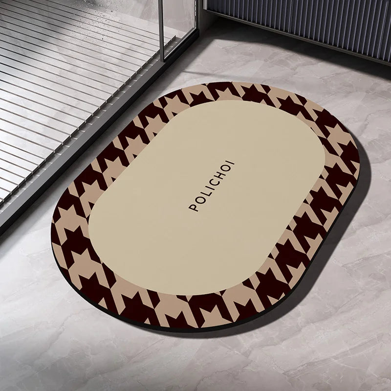 Tapete de Banheiro Super Absorvente - Antiderrapante, Secagem Rápida, Lavável, Ideal para Chuveiro, Banheira, Piso e Porta de Banheiro
