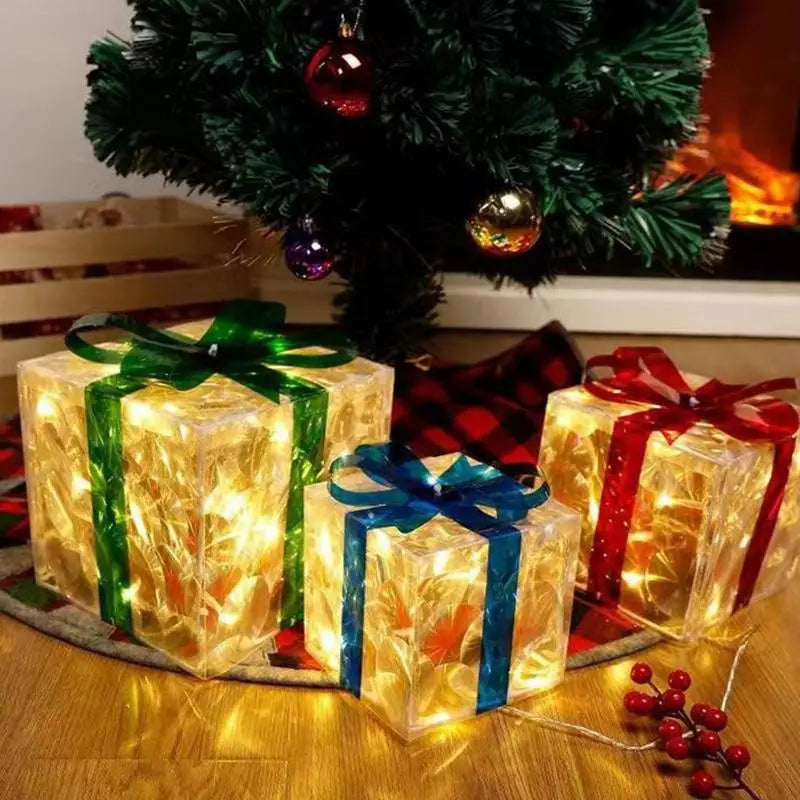 Caixa de presentes brilhantes de Natal / LED / Artigos para o Natal em casa