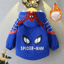 Capa infantil de algodão acolchoado do homem-aranha, casaco grosso, casacos longos, Casacos, Quente, Adolescente, Meninos, Crianças, Desenhos animados, Inverno