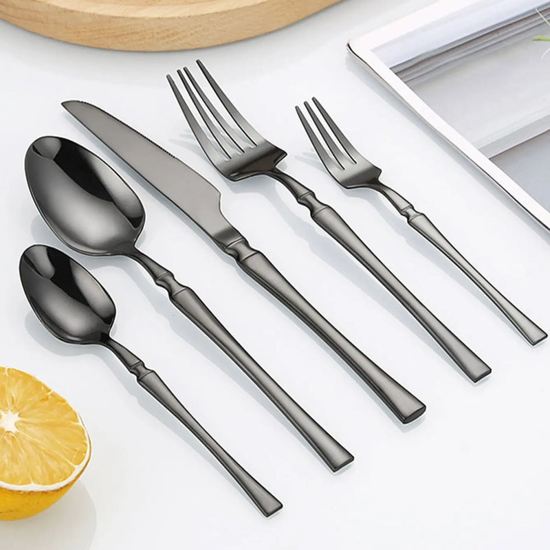 Talheres de aço inoxidável, faca e garfo, colher de sobremesa, almoço e jantar, restaurante ou cozinha, 30pcs