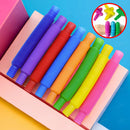 8 unidades/pacote arco-íris pop tubos brinquedos brinquedos sensoriais para o alívio da ansiedade do estresse para crianças adultos brinquedos de aprendizagem brinquedos presentes
