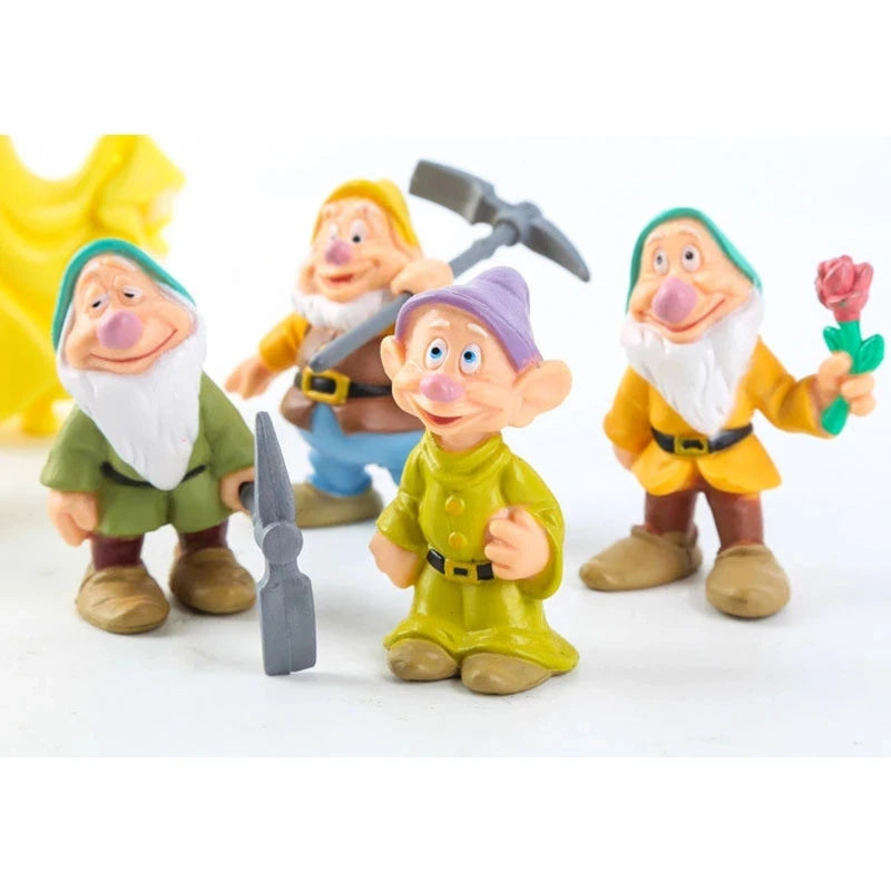 Branca de Neve e os Sete Anões para Crianças, Princesa da Neve, Coleção Bonecas, Brinquedos para Meninas, 8 peças por conjunto
