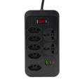 Extensão Elétrica 2M 110-220V com USB e USB-C – Ideal para PC e Eletrônicos