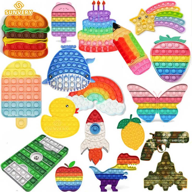 Brinquedos para crianças e adultos, kawaii, figet, brinquedo crianças diversão empurra bolha para baixo antiestresse brinquedo meninas meninos presente de aniversário, pop it, covinhas simples anti-stress 2021