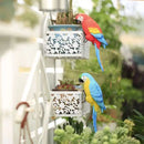 Decoração do jardim de papagaio, resina, escultura tropical de pássaro