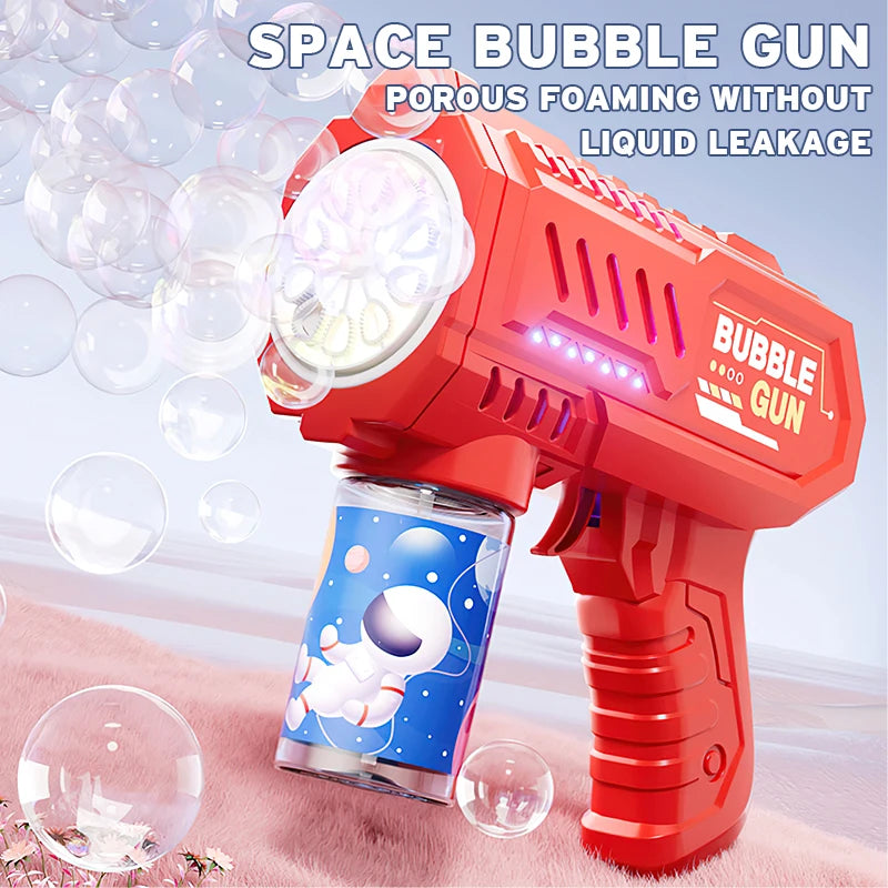 Máquina de bolhas para crianças totalmente automática, brinquedo luminoso, arma de bolhas, bastão de bolhas, sem bateria, sem bolha de água