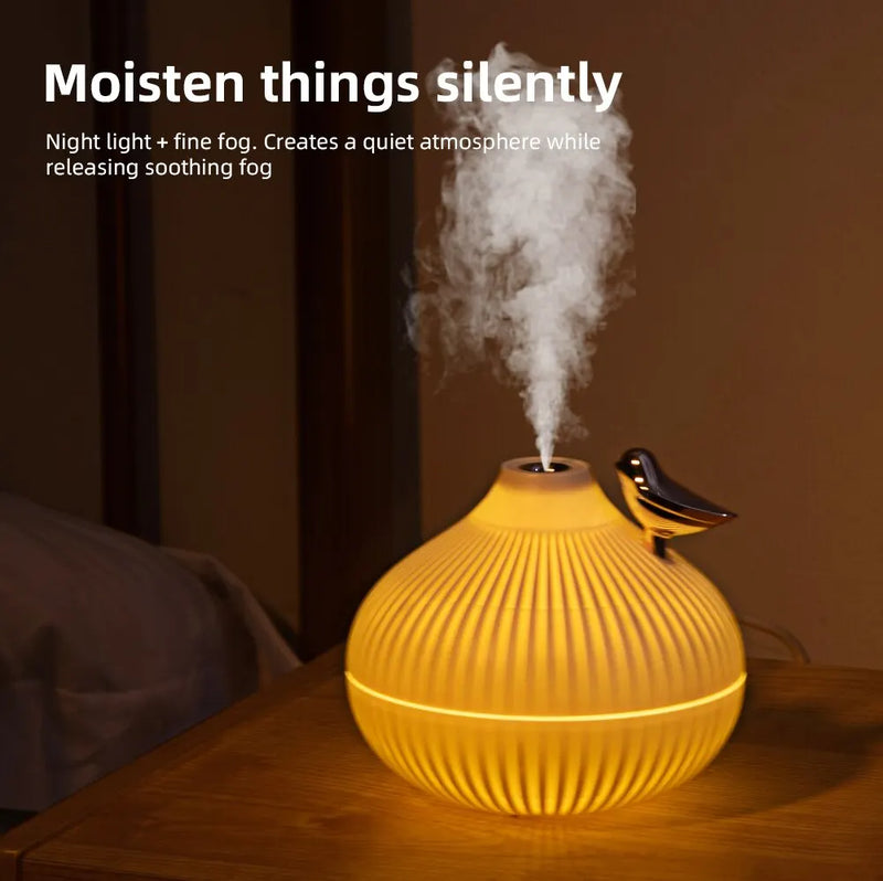 Umidificador de ar portátil, Difusor de aroma, LED, purificador USB, novo design, 300ml