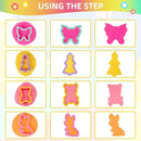 Conjunto de acessórios de massinha para crianças, ferramentas de massinha com vários moldes de plástico, rolos, cortadores, modelo de argila para crianças